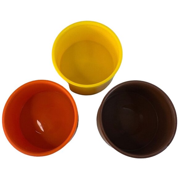 Tupperware Stackable Spice Shakers 1308 Brown Orange Yellow Harvest Color VTG - Picture 9 of 9